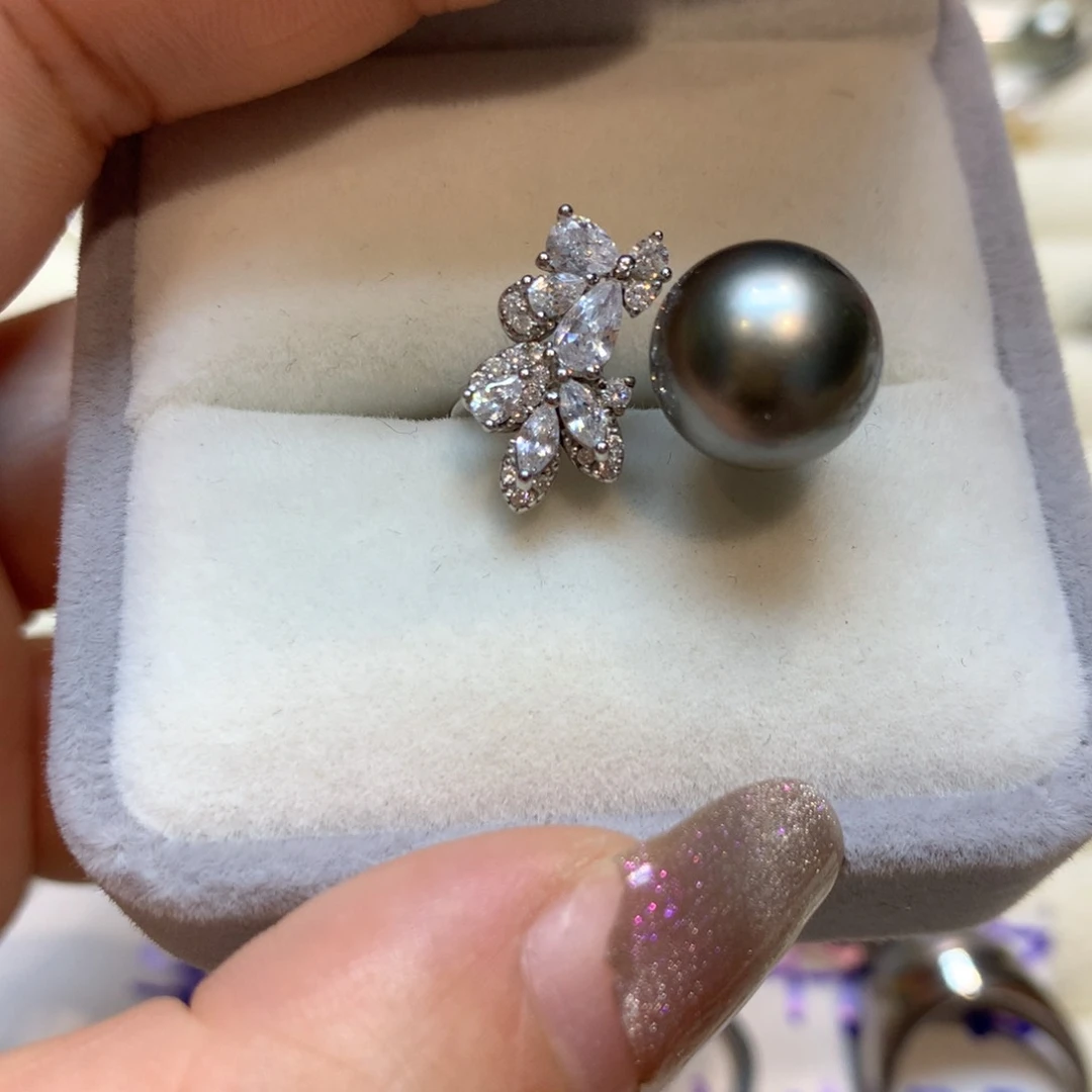 海水珍珠戒指银S925镶嵌