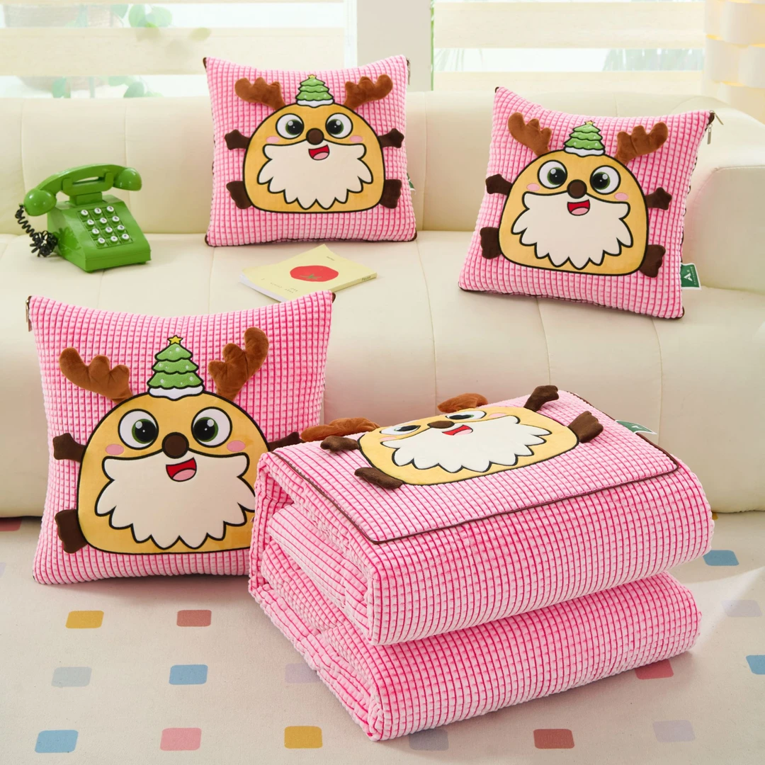 新款抱枕被子两用加厚办公室靠枕折叠午睡枕头毯子二合一车载汽车