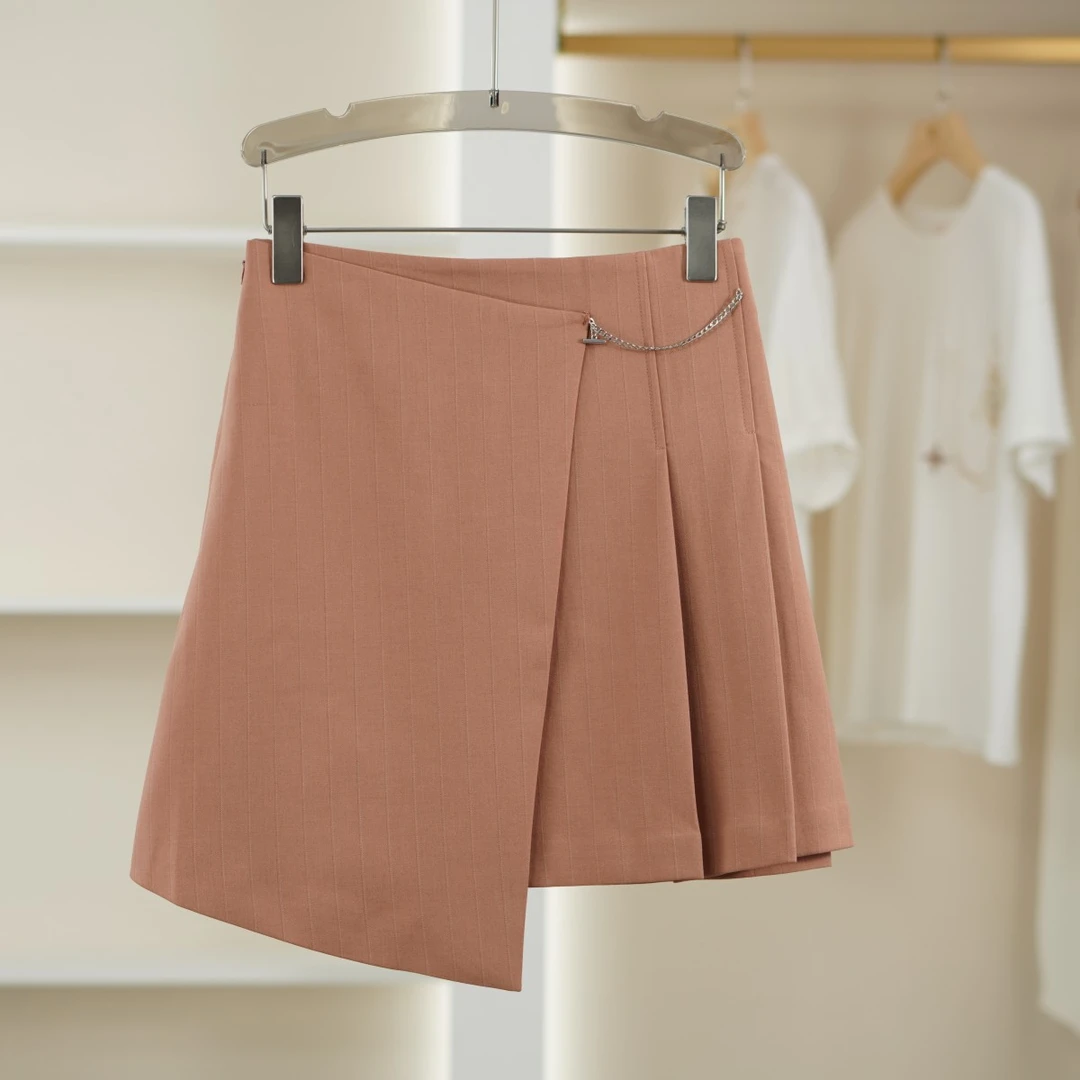 麦迪尚品【LI丽】S114女装春夏不规则设计气质休闲半身短裙珊瑚粉