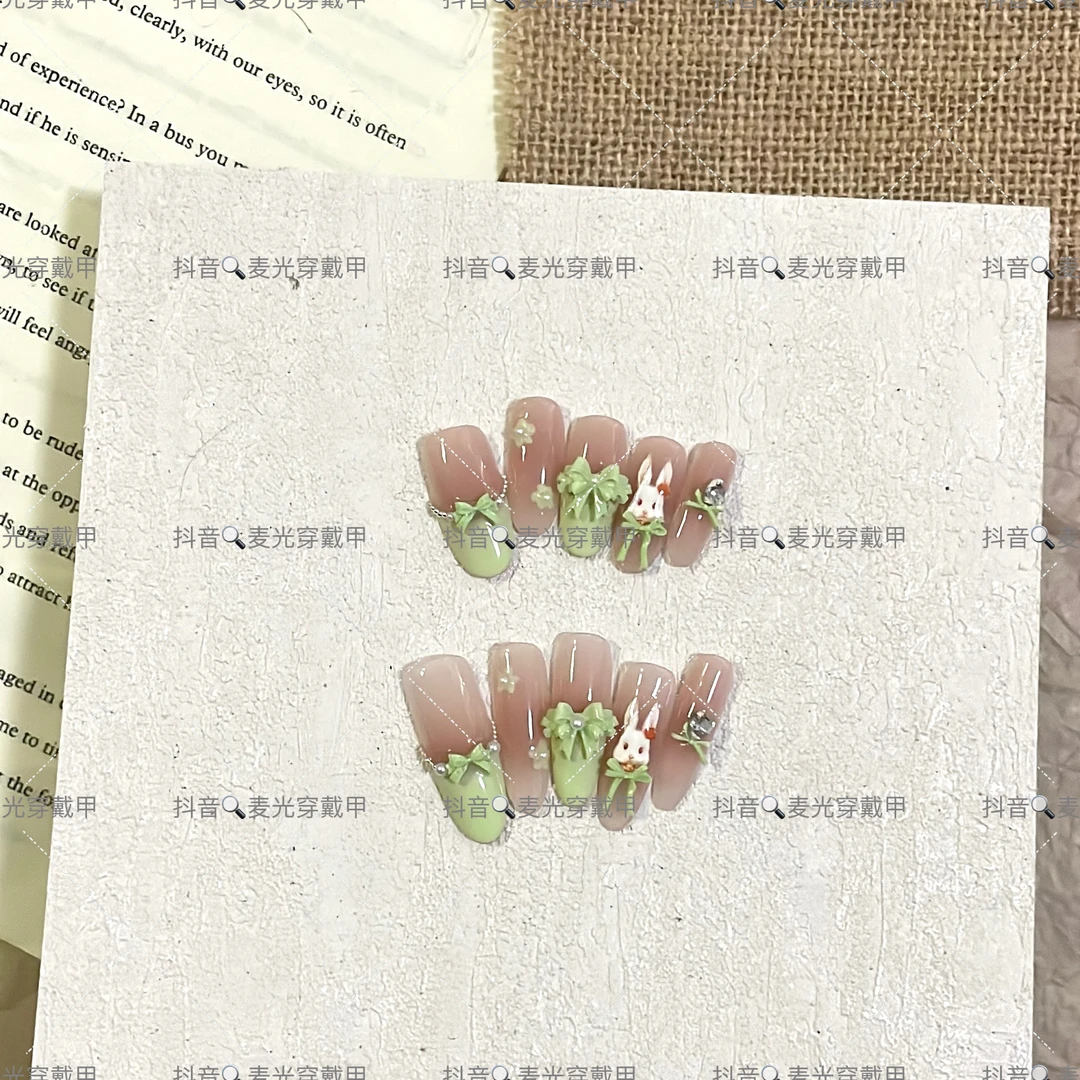 【桃喜兔】纯手工穿戴甲，默认无盒，无工具包