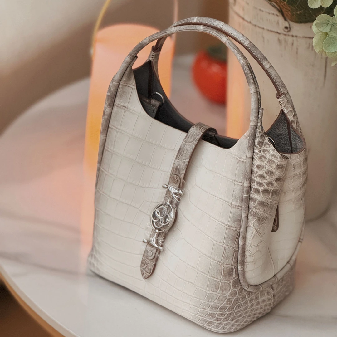 CUISL/崔氏皮艺菜篮子稀有皮私人定制高端包包真皮鳄鱼皮包包女