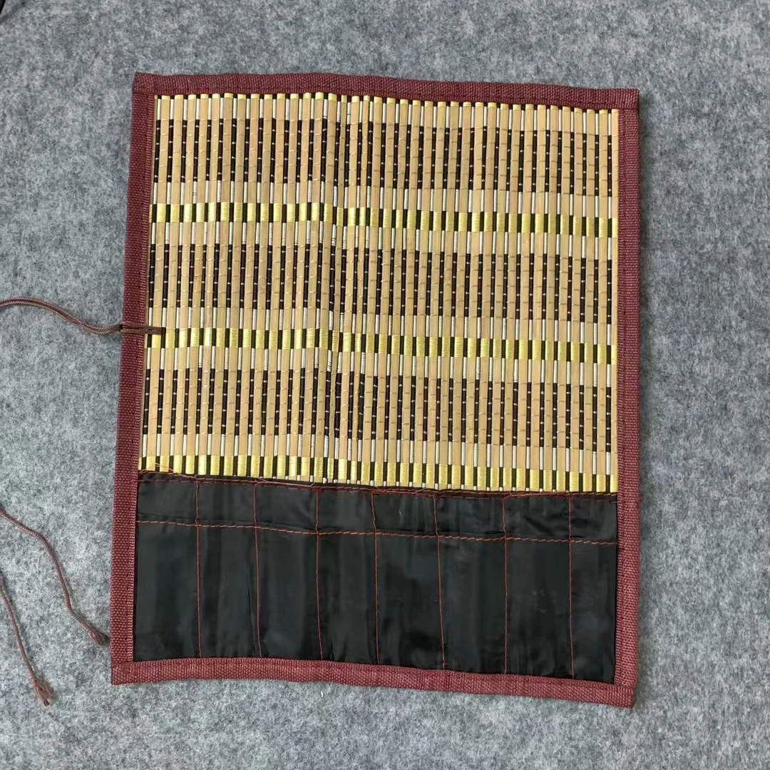 毛笔笔帘 卷笔袋便携竹笔帘透气收纳学生书法专用大容量