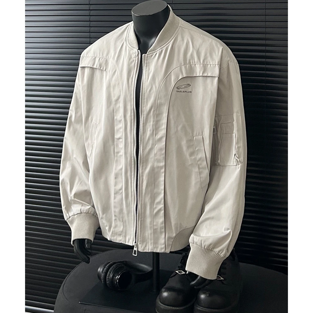 春季美式休闲解构飞行员外套男女宽松百搭帅气潮牌棒球领个性夹克