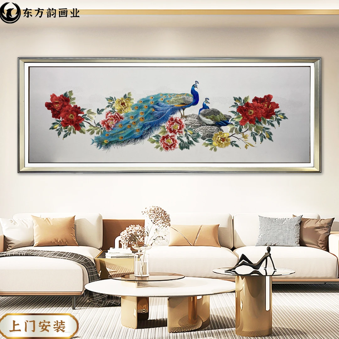 织锦绣高端刺绣装饰画山水画客厅挂画新款大气家装
