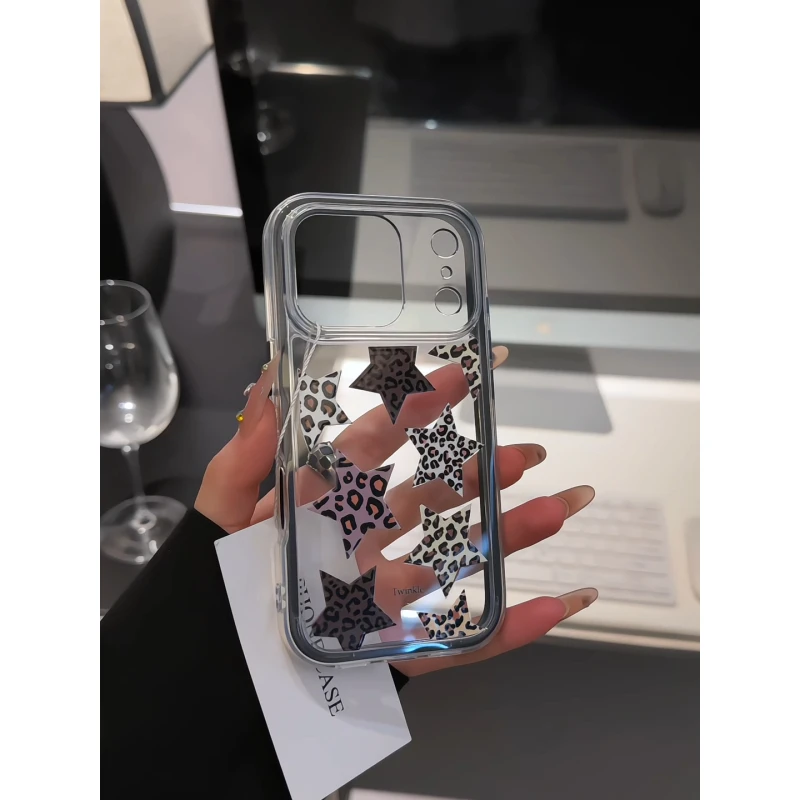 豹纹星星适用苹果17pro手机壳16pm三合一炫彩华为p80荣耀oppo小米