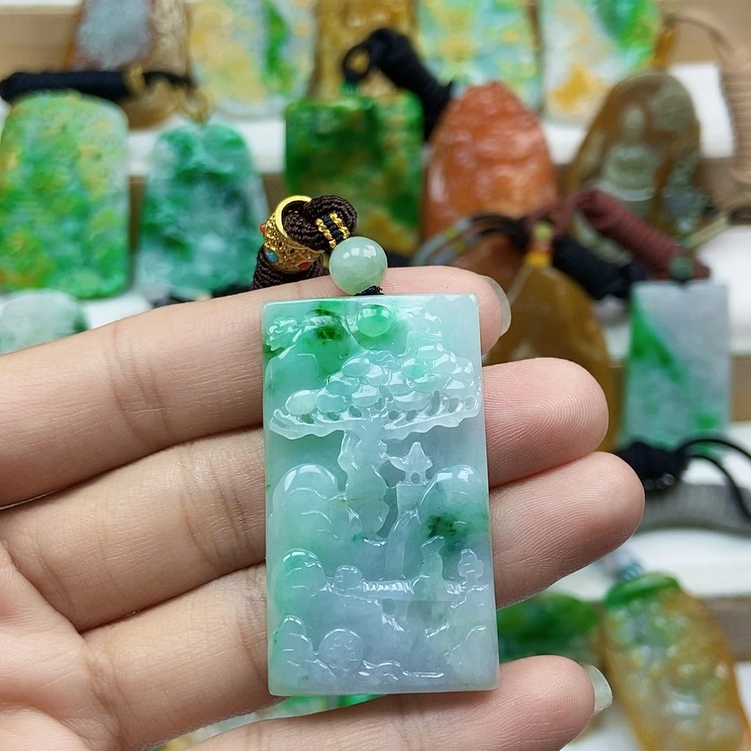 颈饰未镶嵌翡翠天然翡翠Ａ货