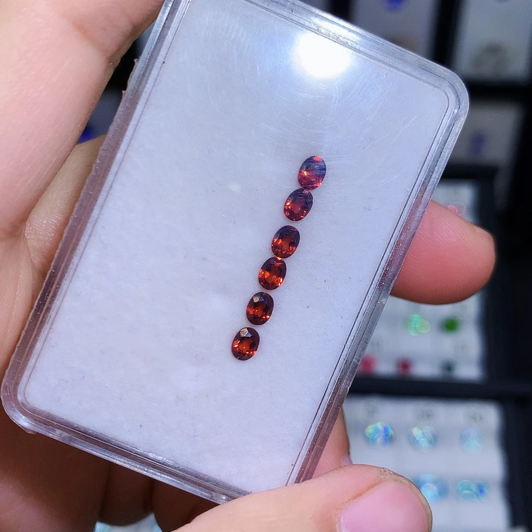 裸石石榴石未镶嵌特价漏共6颗