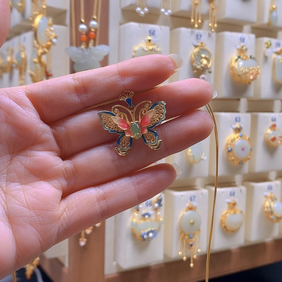 和田玉银S925镶嵌颈饰