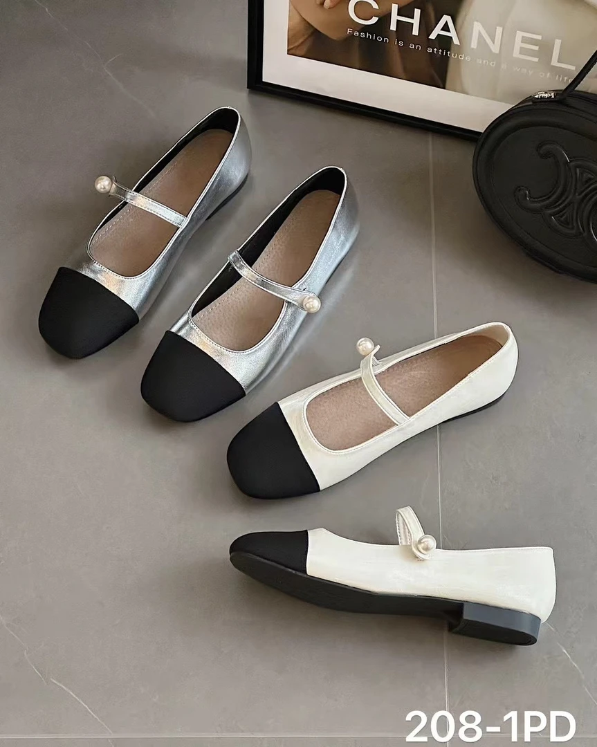 2025春夏新品软底软面平底玛丽珍单鞋