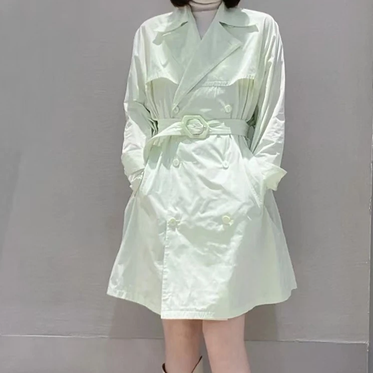 不退换 哥 宽松女时尚风衣春秋卡其色薄款休闲外套 微瑕谨拍