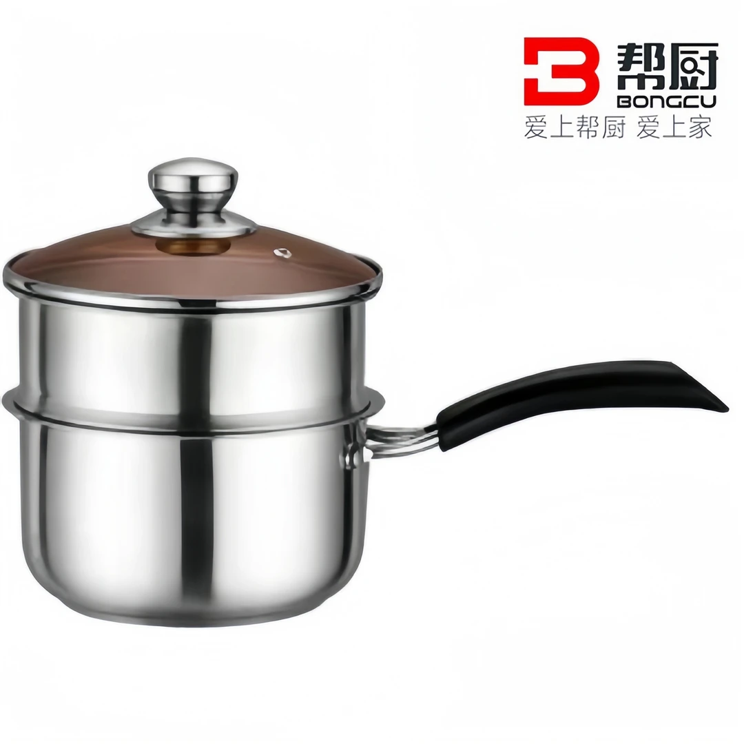 帮厨18cm雅致带格复合钢奶锅