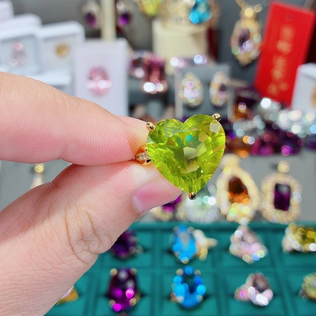 水晶珠宝半成品银S925镶嵌戒指