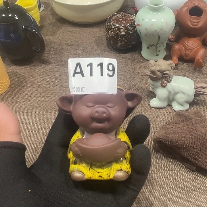 ╭***头瓷片茶摆件工艺品摆件666