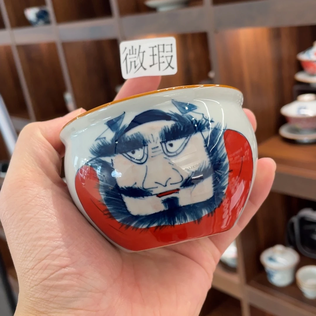 釉下手绘茶具微瑕