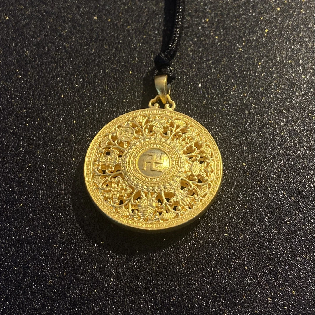 水贝国韵黄金珠宝【足金999八宝罗盘吊坠】