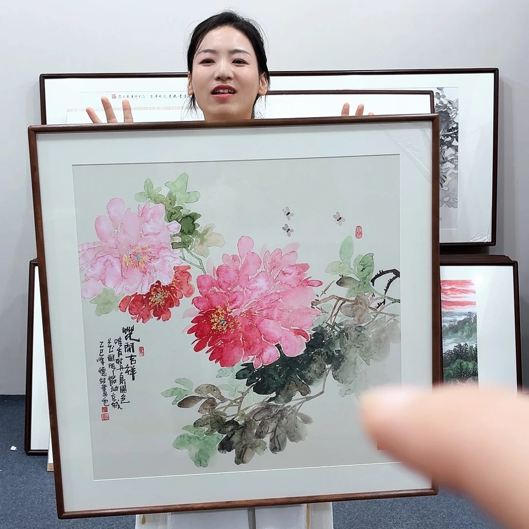 国画手绘作品80×80尺寸