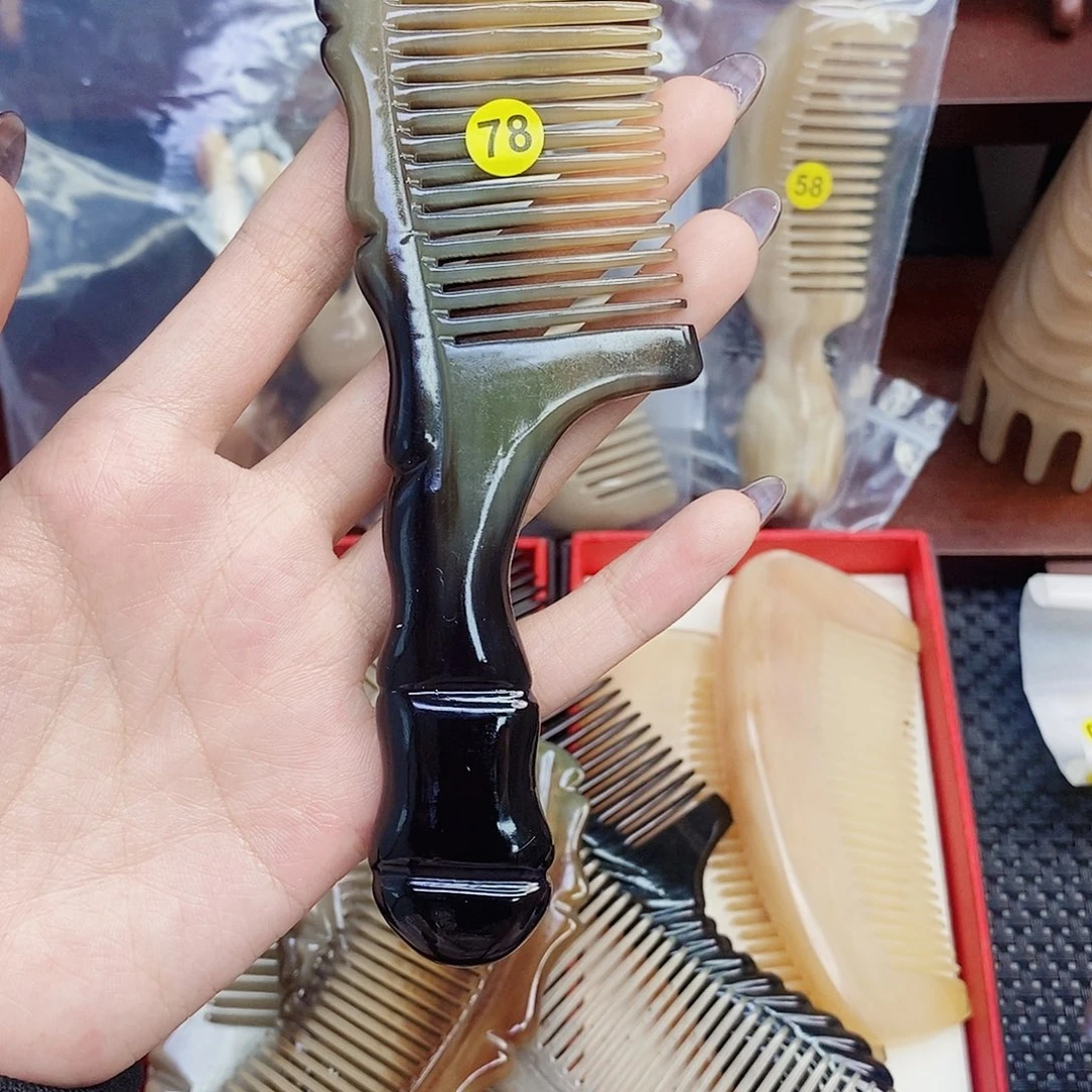 纯手工制作纯牛角梳子众****度