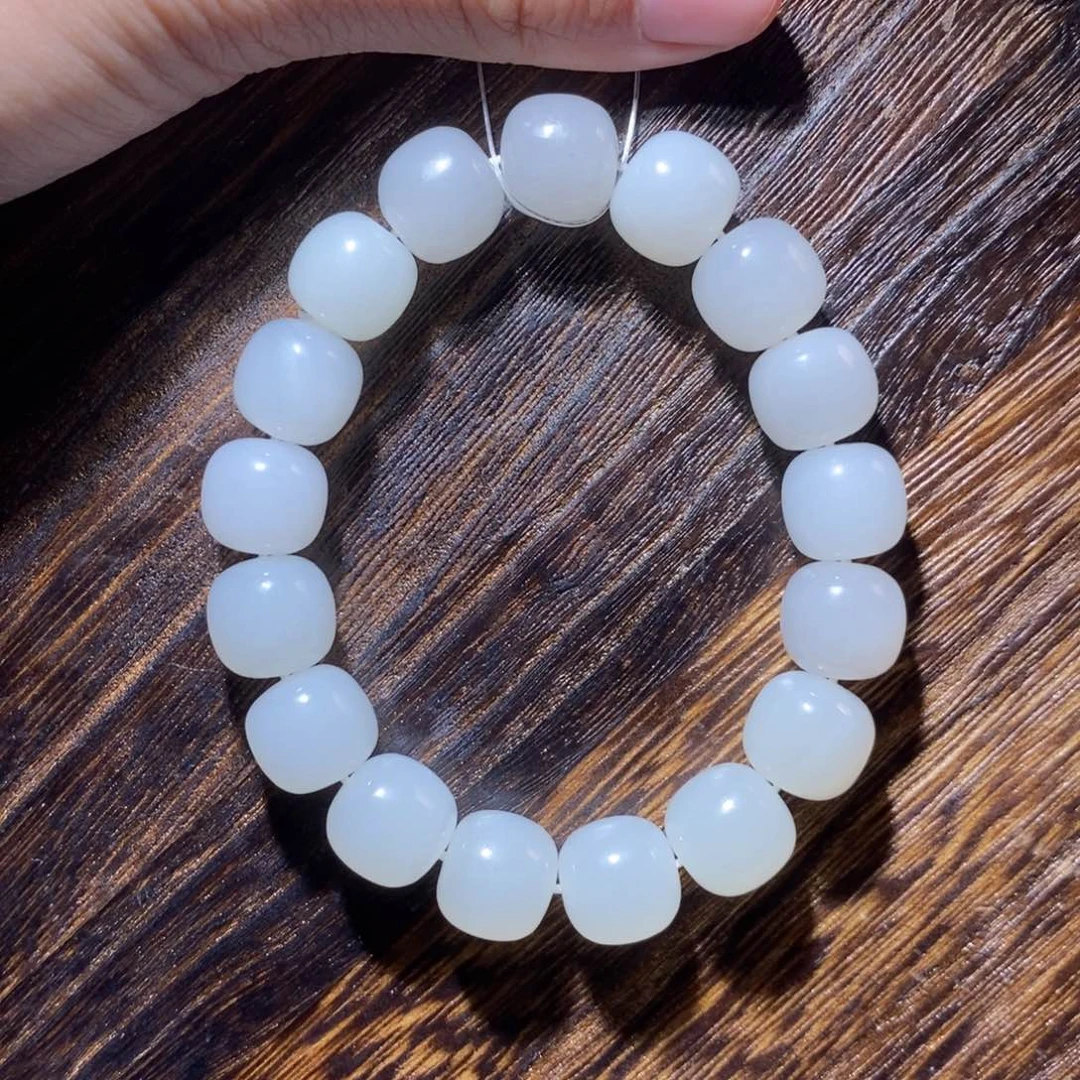 和田玉手串未镶嵌13m老型（微瑕）