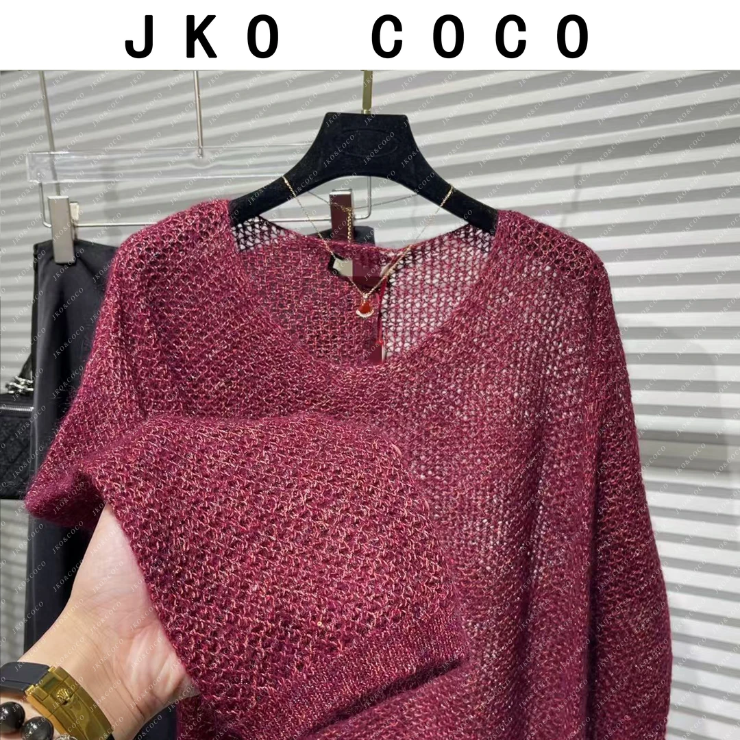 JKO&COCO【蔓越莓】2025轻奢显瘦时尚百搭针织衫长袖圆领