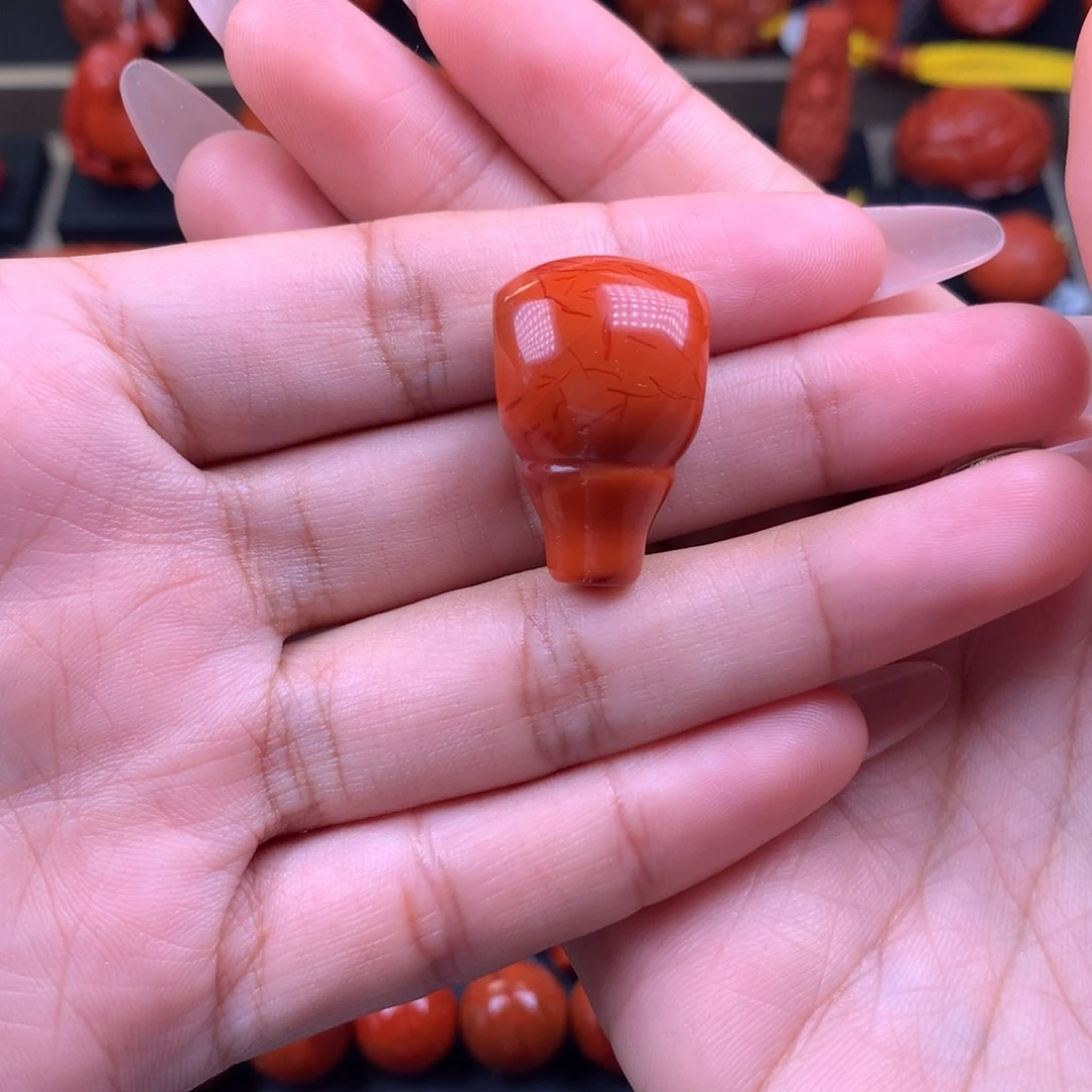 南红玛瑙未镶嵌三通17+