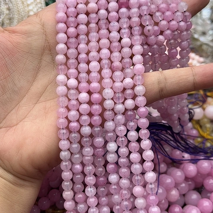 玛瑙/玉髓未镶嵌珠宝半成品一条6mm紫锂辉