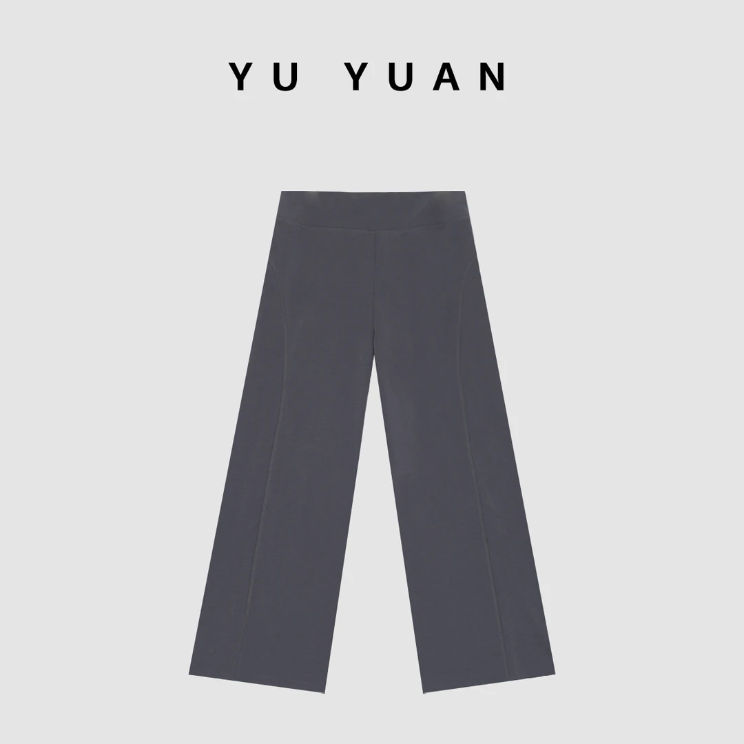 【媛宝】“八分凉凉裤”女士夏季休闲百搭通勤直筒砂洗空气层-FX5513