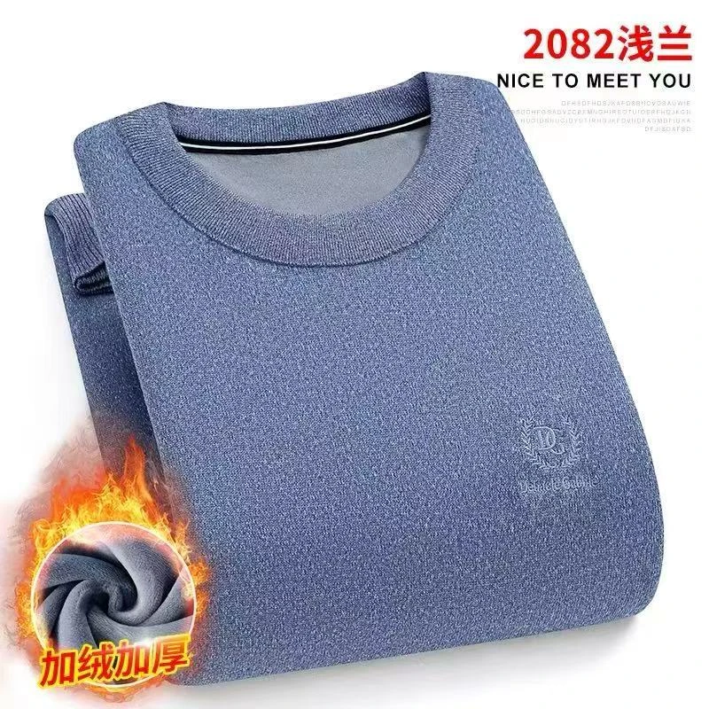 秋冬新品！男士毛衣加绒打底绵羊毛保暖针织衫D92
