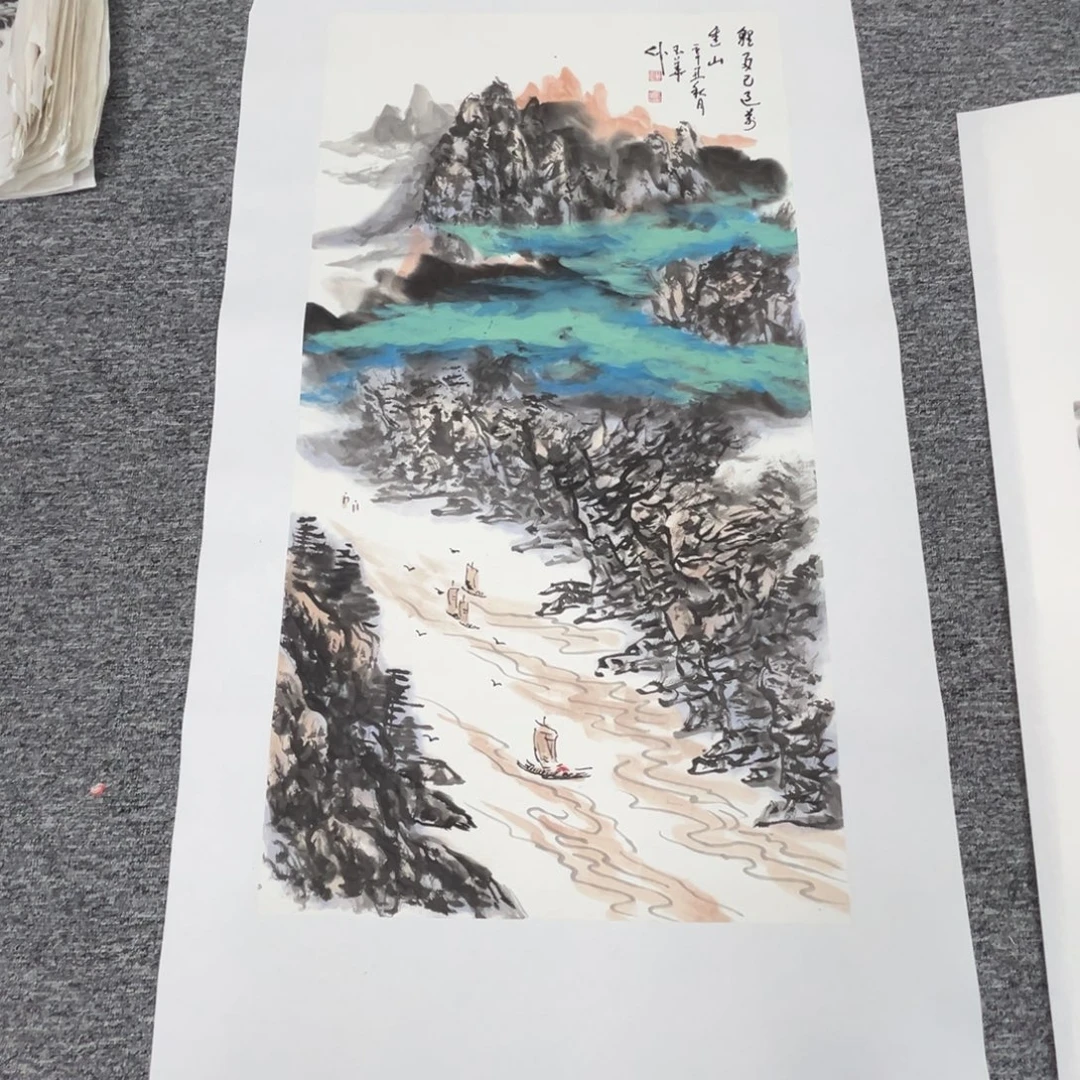国画绘画作品多次参加100.50