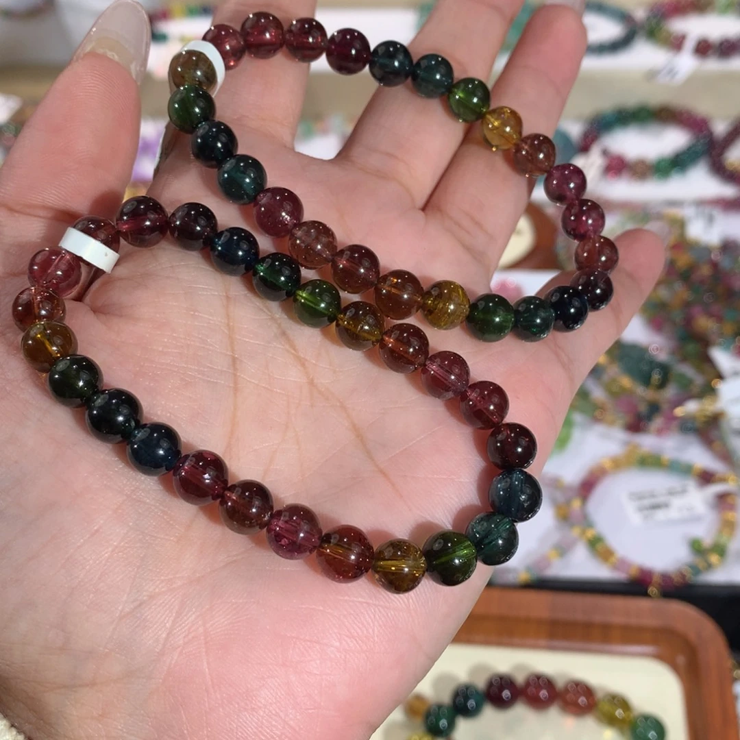 碧玺未镶嵌手串手链多样性发其一