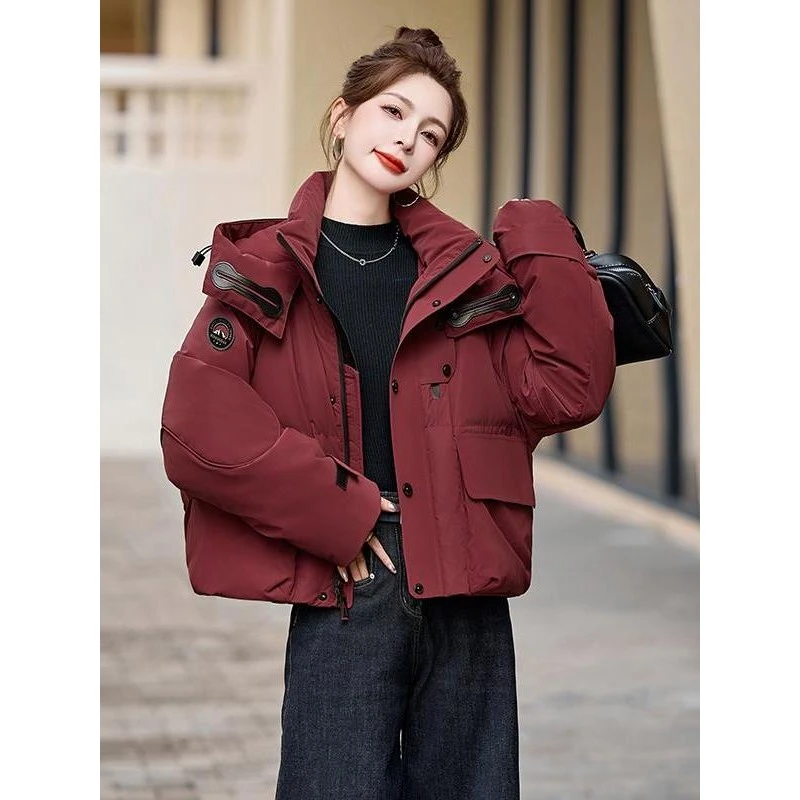 欧货工装派克羽绒服女冬季2025新款小个子韩版宽松休闲冲锋衣外套