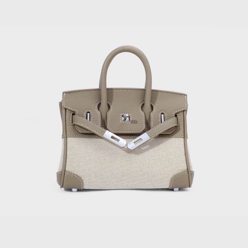 小号横板手提款潮流拼色百搭拼接单肩包编织女士包通勤包休闲小众