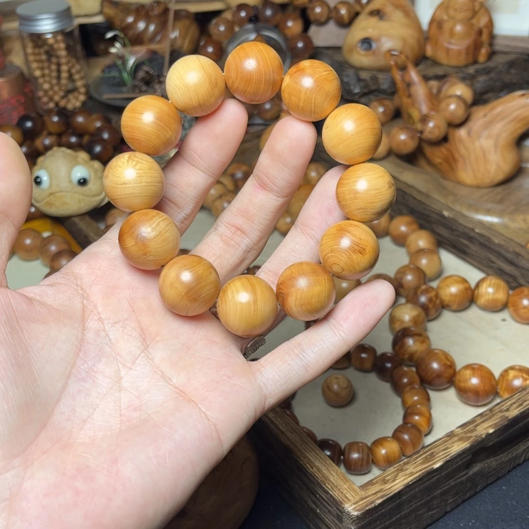 柏木（崖柏）手串/手链太行崖柏红油蚕丝纹微微瑕2.0