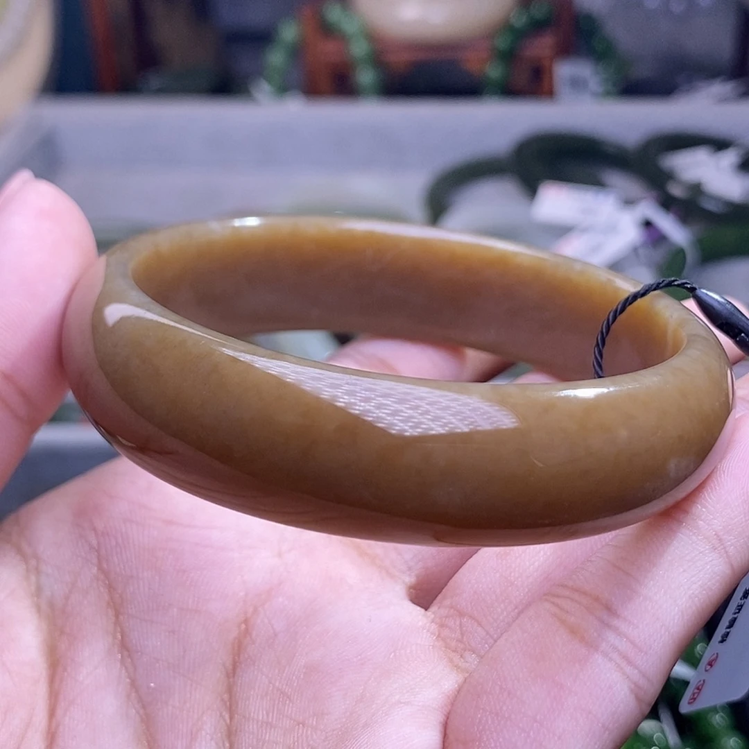 和田玉清货价手镯糖玉宽版手镯60.5未镶嵌