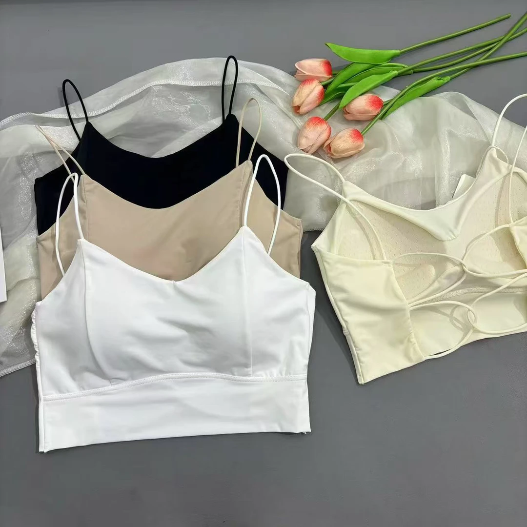 【2303】冰丝美背抹胸内衣夏季内搭防走光短款吊带