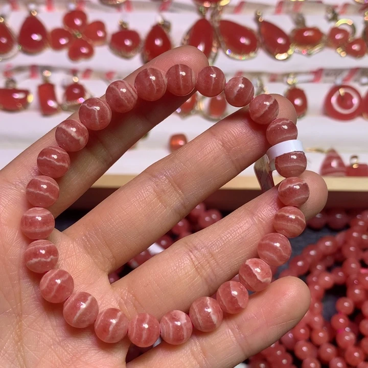 菱锰矿（红纹石）未镶嵌手绳7.5mm