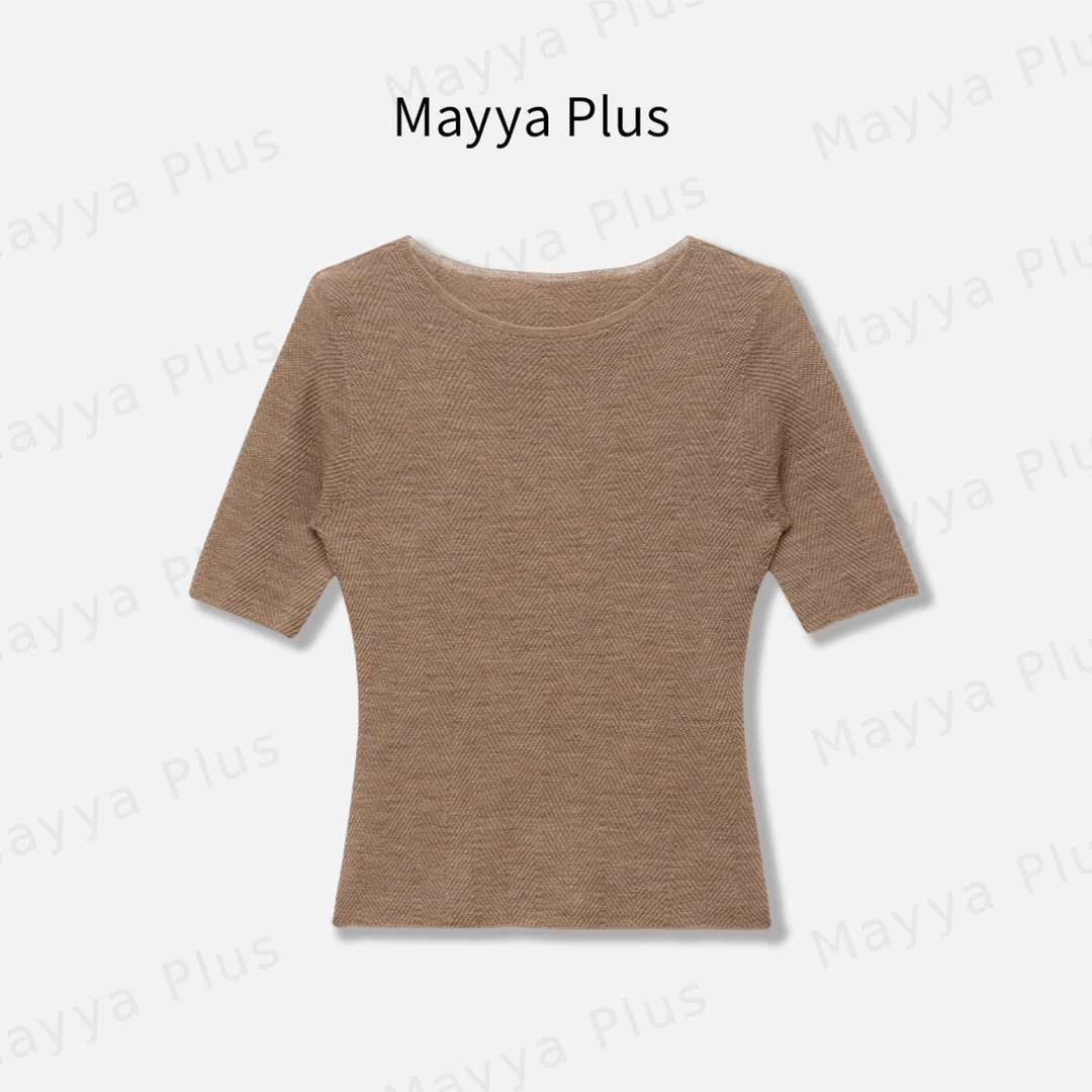 【宝藏羊毛】Mayya Plus麦芽定制流光风百搭绵羊毛针织上衣32536851