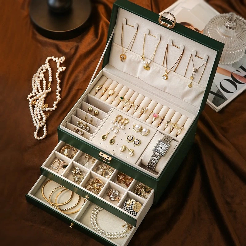 首饰盒/箱 大容量高档2025新款网红爆款精致项链耳环手饰品收纳