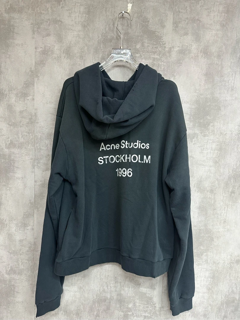 全新未使用 AcneStudios 24新款1996黑色连帽卫衣/公价6800