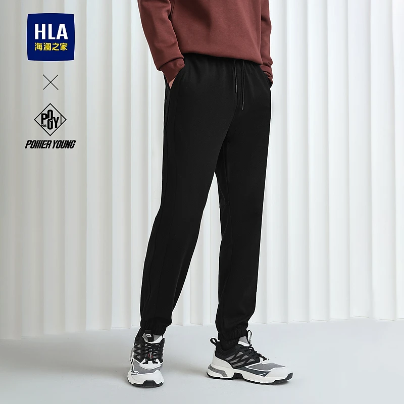 【POWER YOUNG系列】HLA海澜之家卫裤男23新抽绳系带裤子男春秋