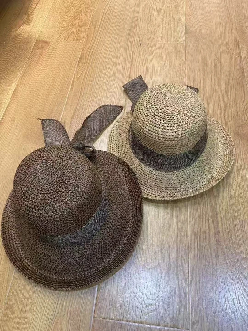 2025新款百搭防晒遮阳帽子渔夫帽女装搭配装饰帽