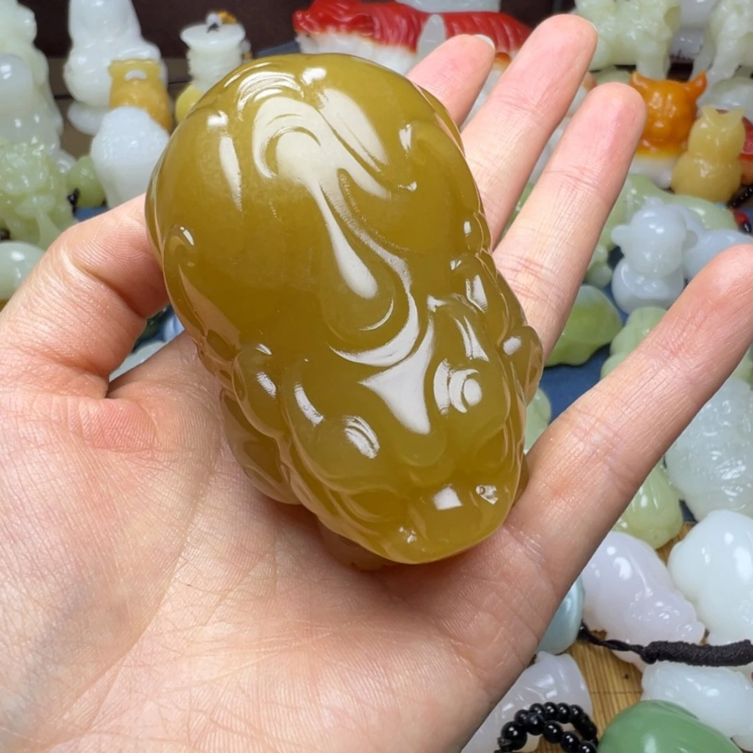 石材渝*福手工雕刻蜂蜜水霸王貔貅