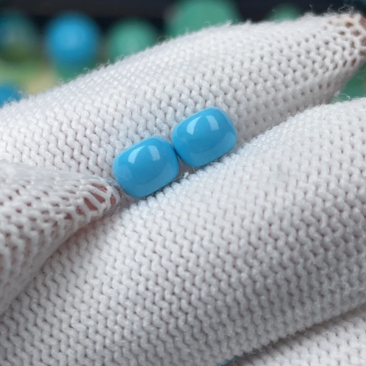 高瓷蓝6mm老型一对福利