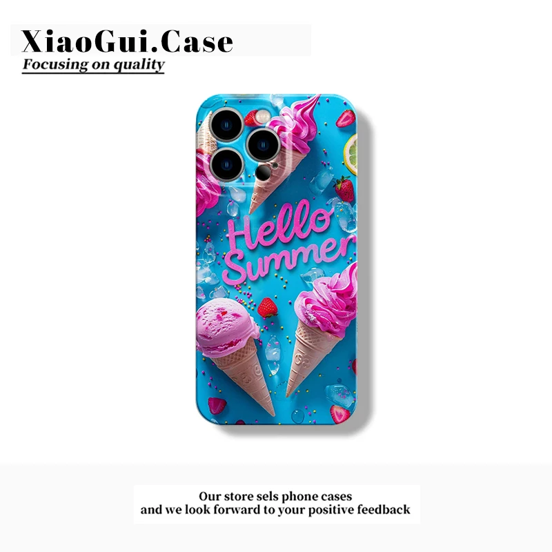 夏日雪糕创意适用苹果14/15/16promax手机壳华为mate70菲林壳小众