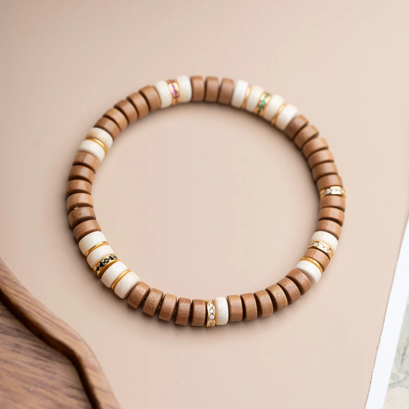 6*6mm药片珠猛犸单圈手串创意百搭小众手饰