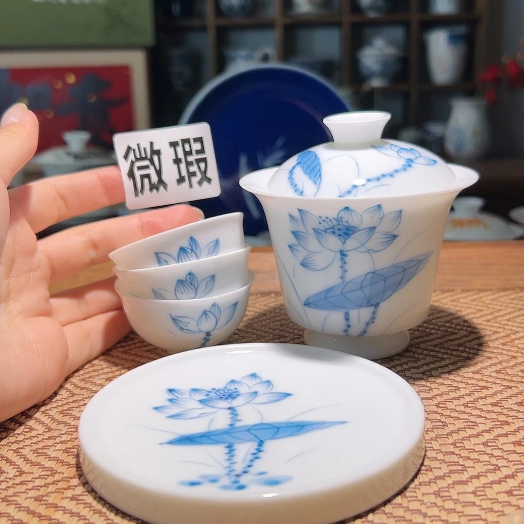 【闪购商品】微瑕 手绘 盖碗