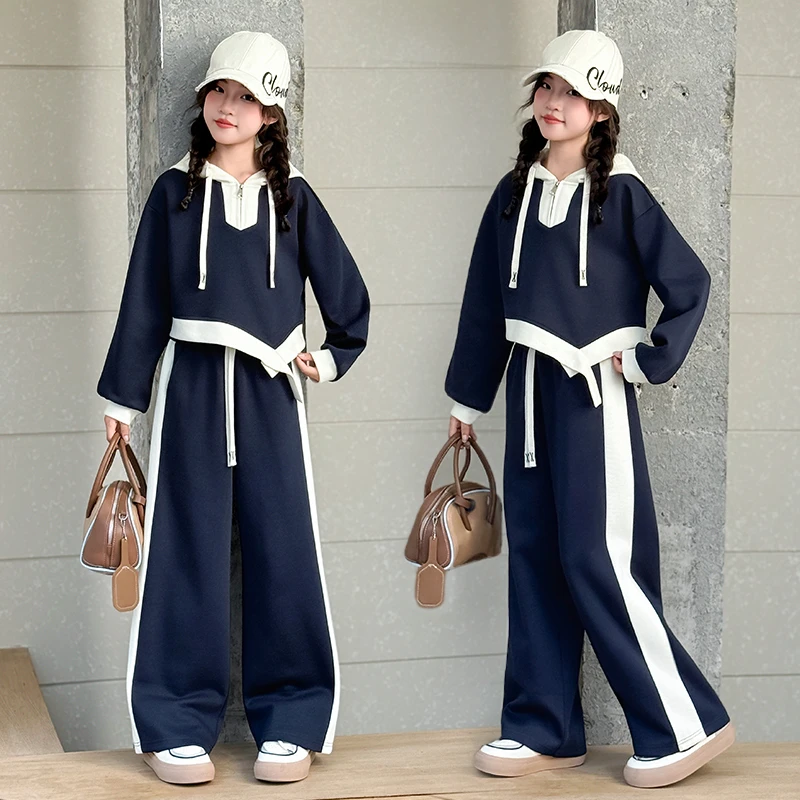 女童秋装套装2025新款中大童洋气休闲女孩春秋季运动儿童两件套潮