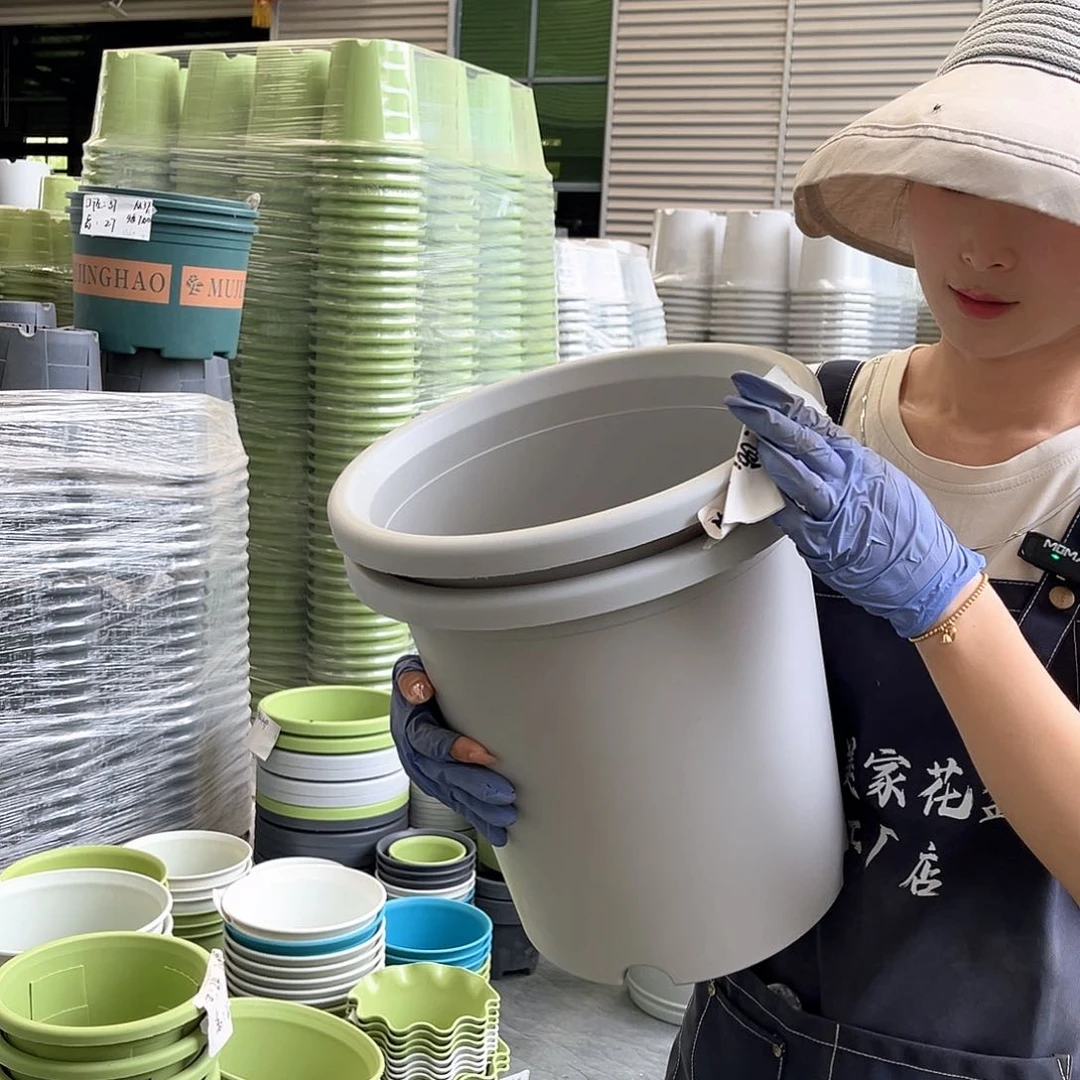 四季盆7#灰白色6个无托