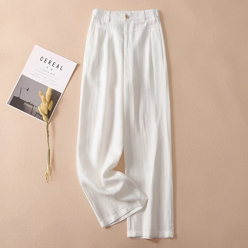 拉夏贝尔阔腿裤女夏季2025年新款垂坠感防晒裤遮肉柔软夏季直筒裤