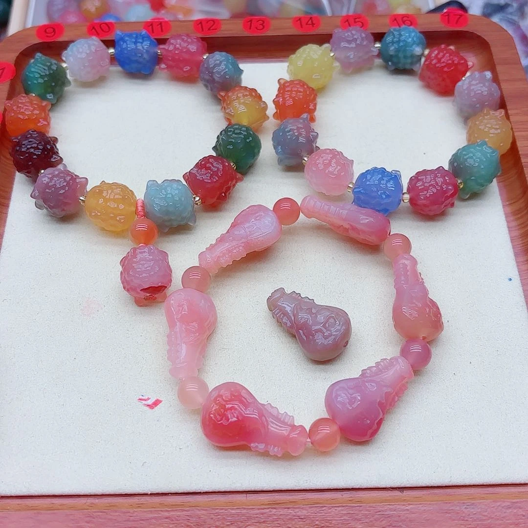 玛瑙/玉髓手链未镶嵌?****ღ盐源188