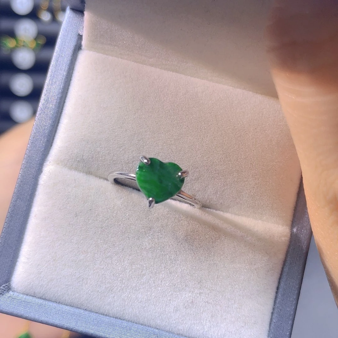 翡翠银S925镶嵌戒指